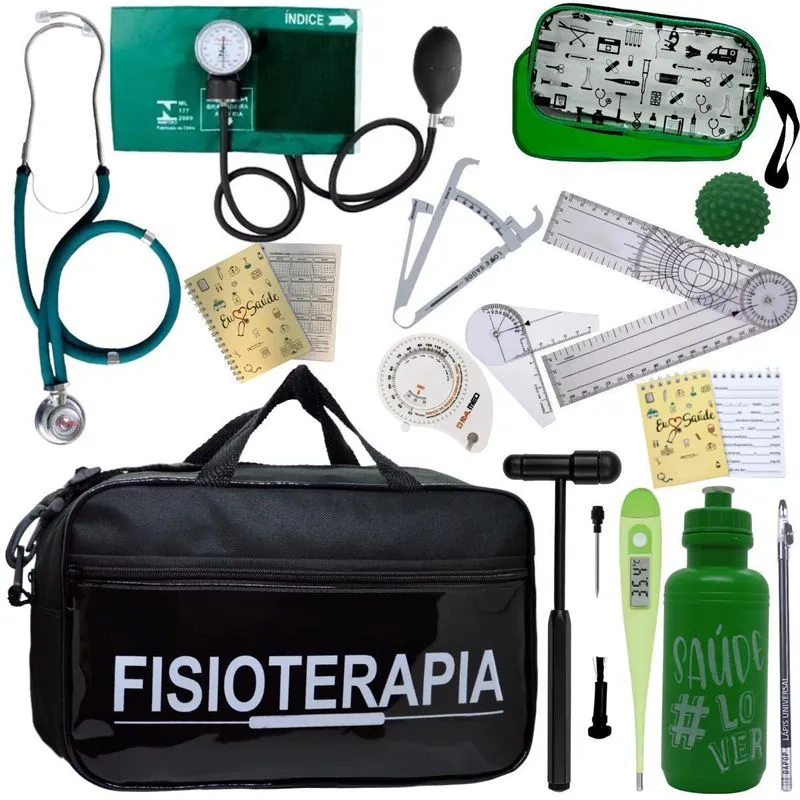 Kit Fisioterapia Goniômetro Fita Imc- Verde Premium