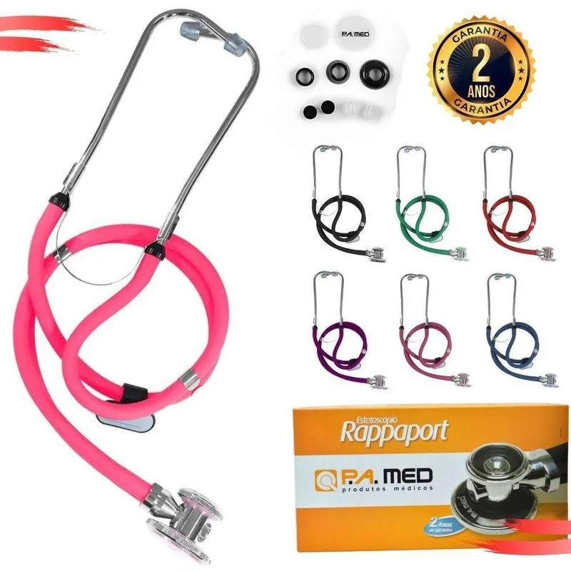 Estetoscópio Rappaport Duplo Adulto Pediátrico Rosa