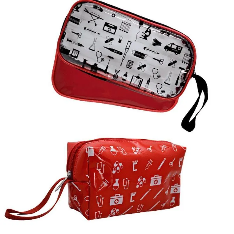 Kit Bolsa Enfermagem Esteto E Aparelho Pressao Luxo Top Vermelho