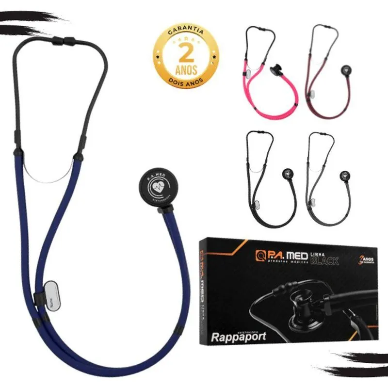 Estetoscopio Rappaport Duplo Esteto Pamed Black Edition Azul