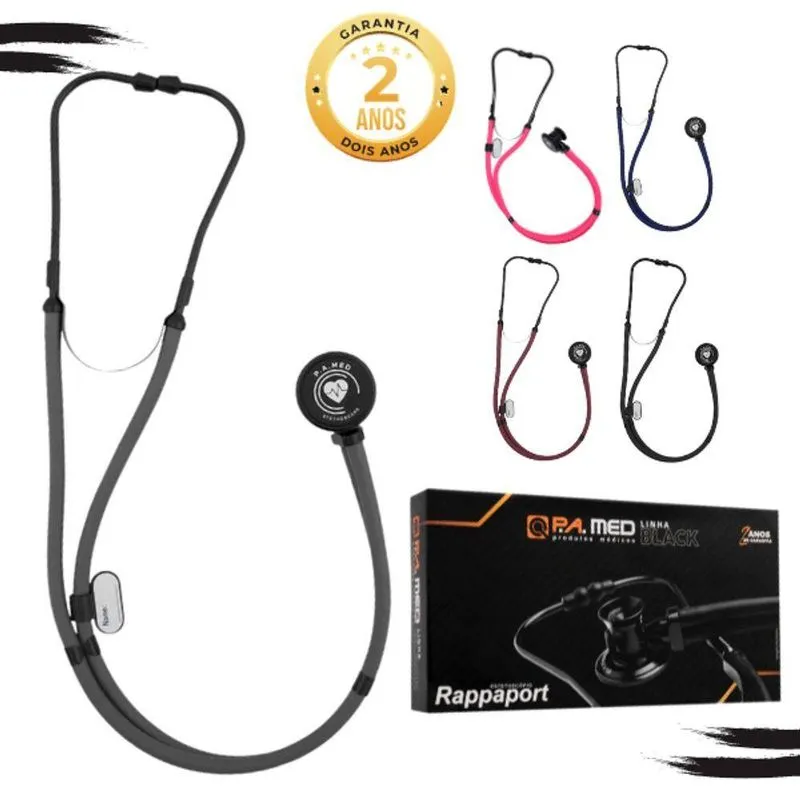 Estetoscopio Rappaport Duplo Esteto Pamed Black Edition Cinza