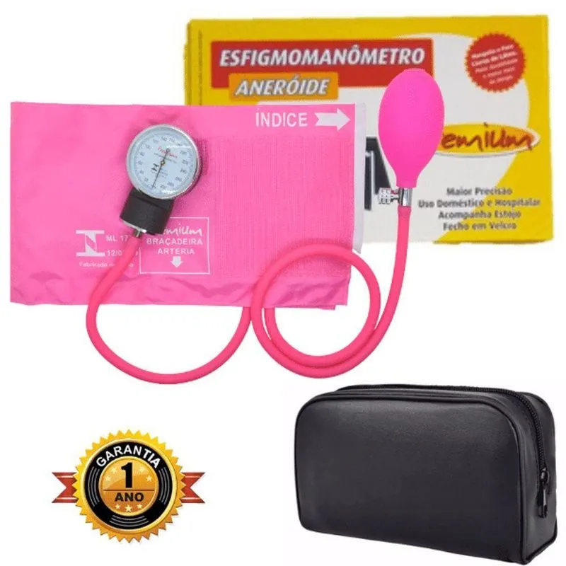 Aparelho De Pressão Esfigmomanômetro Aneroide Rosa