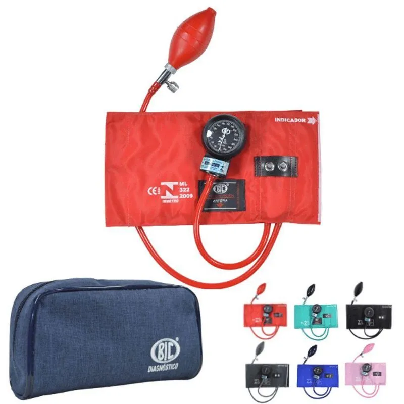 Aparelho Pressao Esfigmomanometro Fecho Metal Bic Vermelho