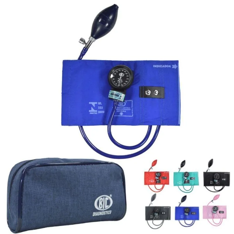 Aparelho Pressao Esfigmomanometro Fecho Metal Bic Azul