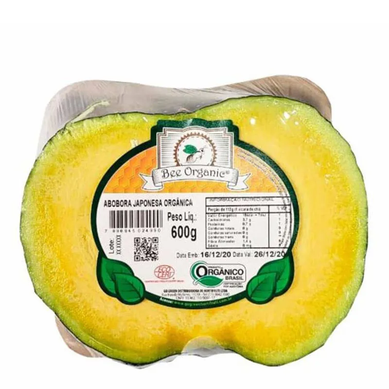 Abóbora Japonesa Orgânica Porção 600G