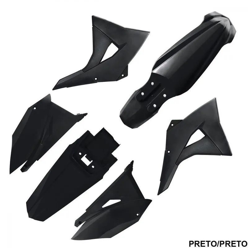 Kit Plástico Crf 230 Biker Elite Preto/preto
