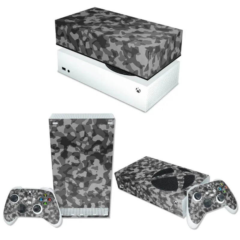 Capa Anti Poeira e Skin Xbox Series S - Camuflado Cinza