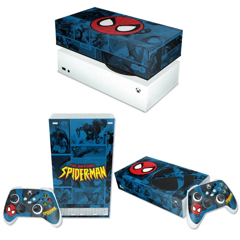 Capa Anti Poeira e Skin Xbox Series S - Homem-Aranha Spider-Man Comics