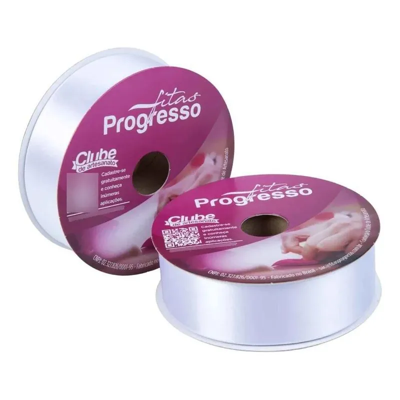 Fita De Cetim Progresso 38mm Rolo 50 Metros Escolha As Cores