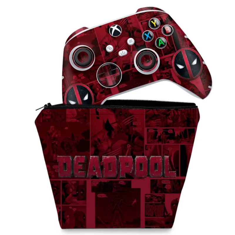 Capa Case e Skin Xbox Series S X Controle Adesivo - Deadpool Comics