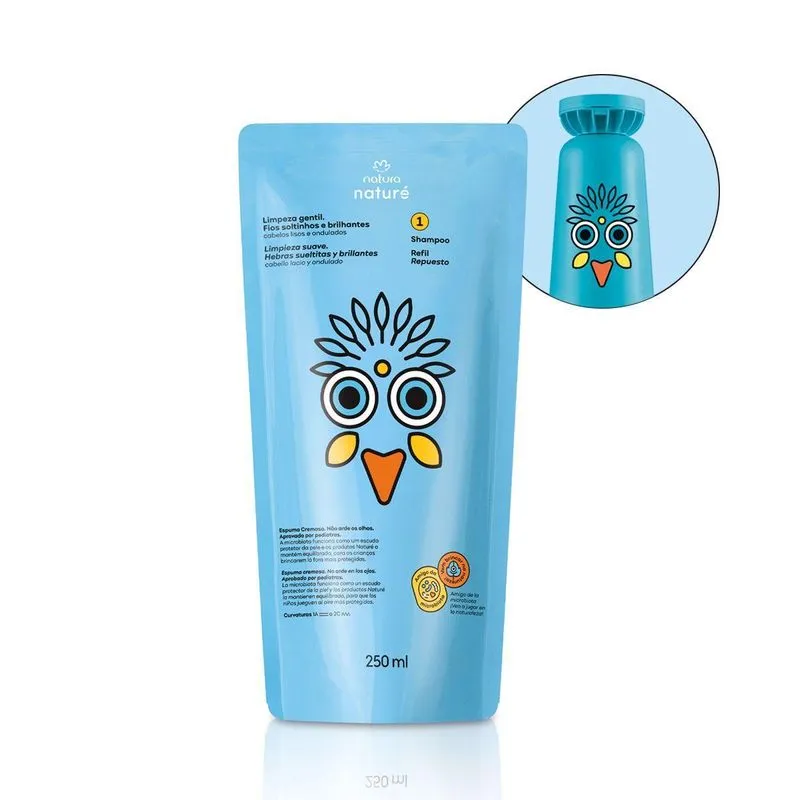 Refil Shampoo Cabelos Lisos E Ondulados Naturé Natura 250ml