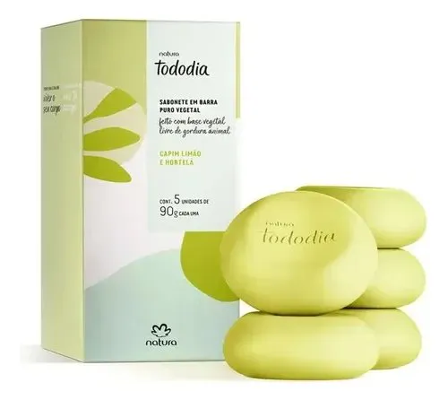 Sabonete em Barra Natura Tododia - Capim Limão e Hortelã 5x90g
