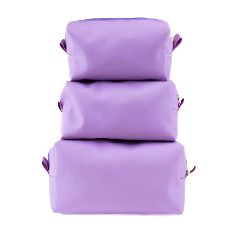 Kit Necessaire 3 Peças Feminina Luxo Organizador com Zíper Lilás