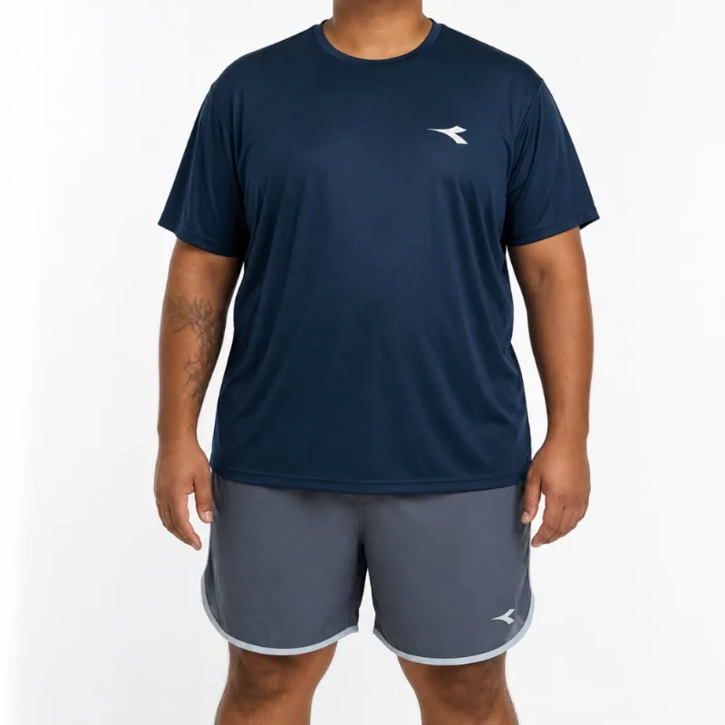Camiseta Masculina Plus Size Icon Diadora Azul 6G