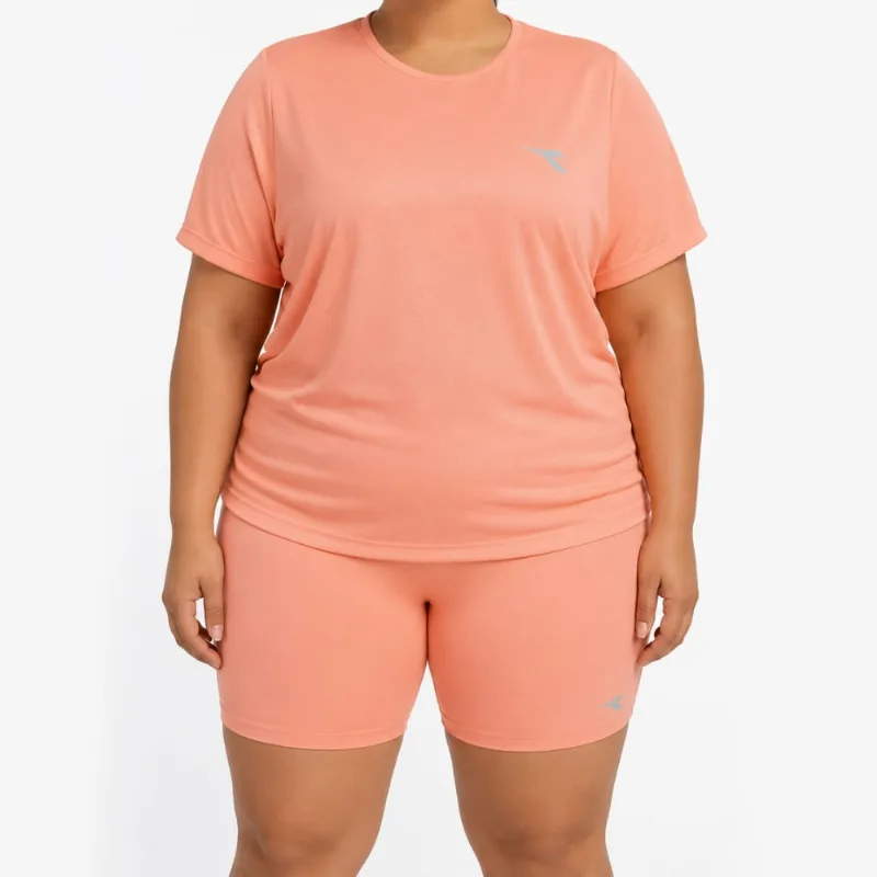 Camiseta Feminina Plus Size ICON Diadora Rosa 6G