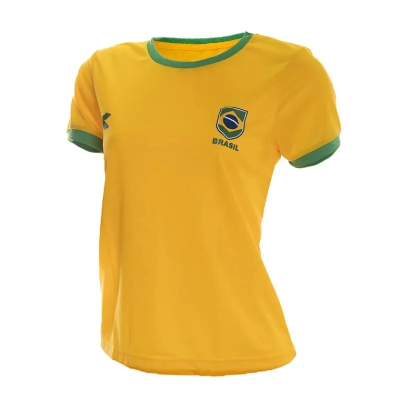 Camiseta Diadora Brasil 2026 Feminina Amarelo Casual M