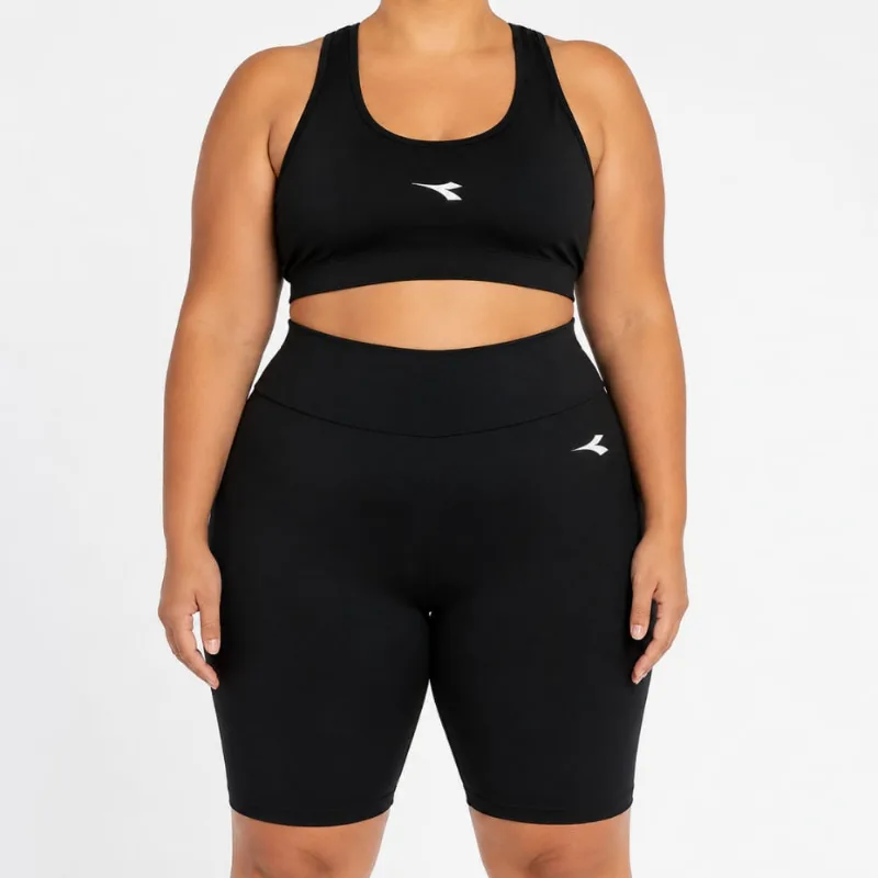 Top Feminino Plus Size ICON Diadora Preto 6G - Diadora