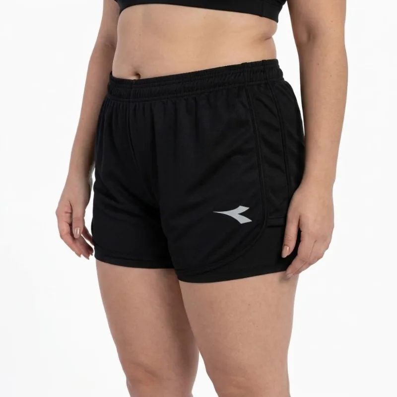 Short Feminino Plus Size Icon Diadora Preto 8G - Diadora