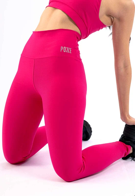 Legging com bolso cós traseiro lisa rosa anoitecer M