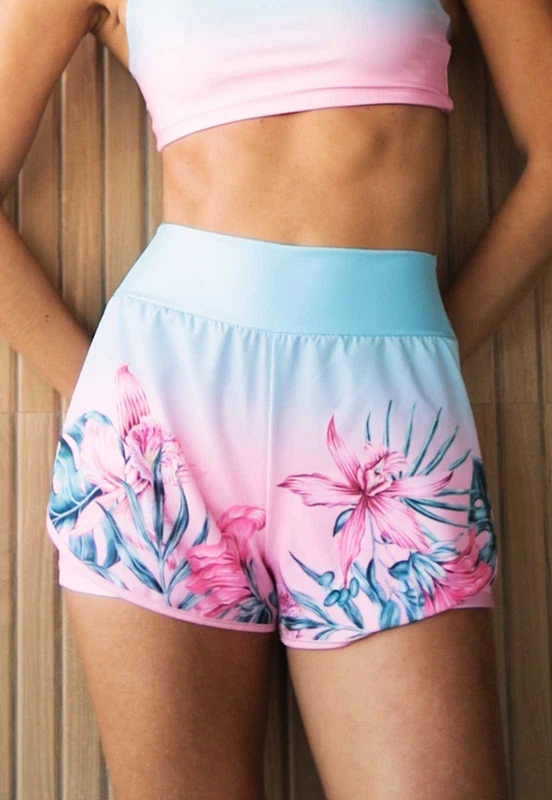 Shorts duplo Degradê Floral P
