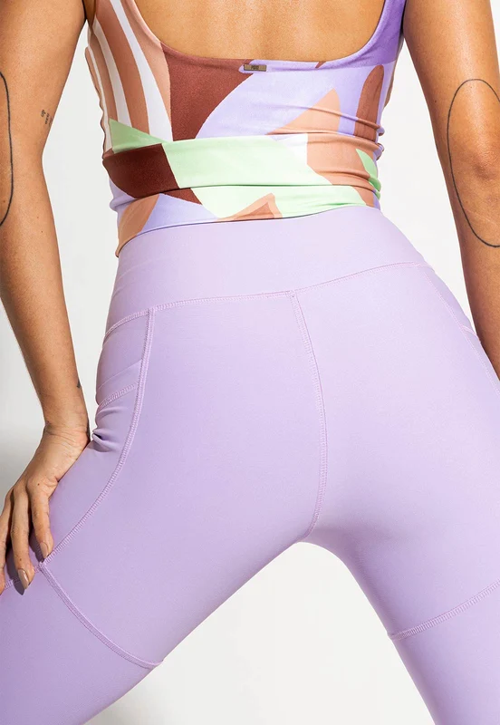 Legging lisa lavanda com bolsos Aura GG