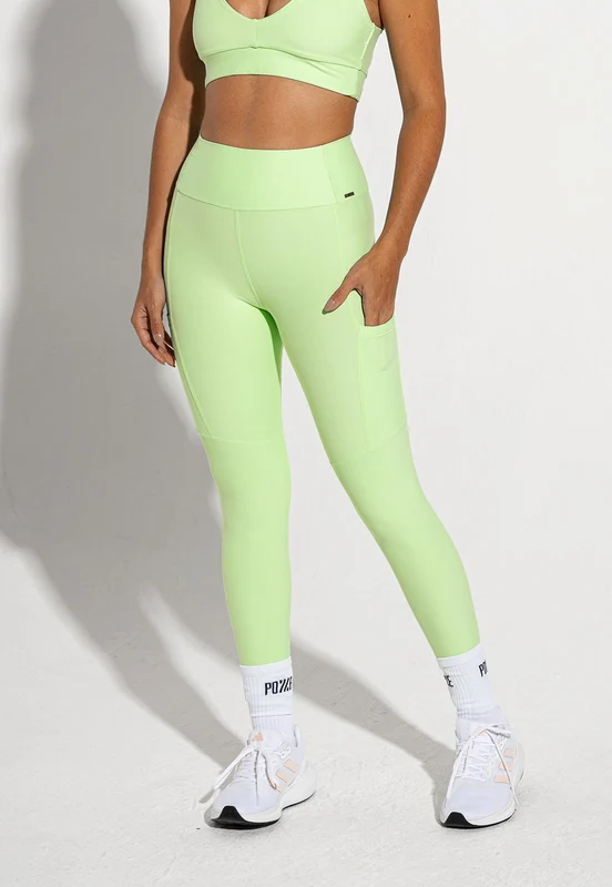 Legging lisa verde matcha com bolsos Aura P