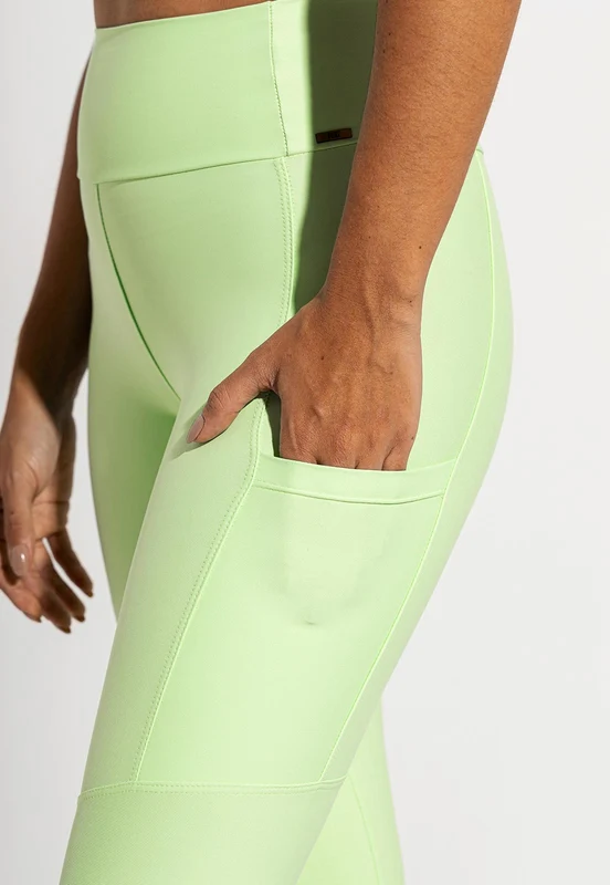 Legging lisa verde matcha com bolsos Aura G