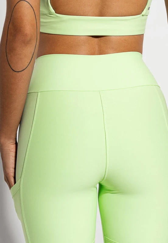 Legging lisa verde matcha com bolsos Aura GG