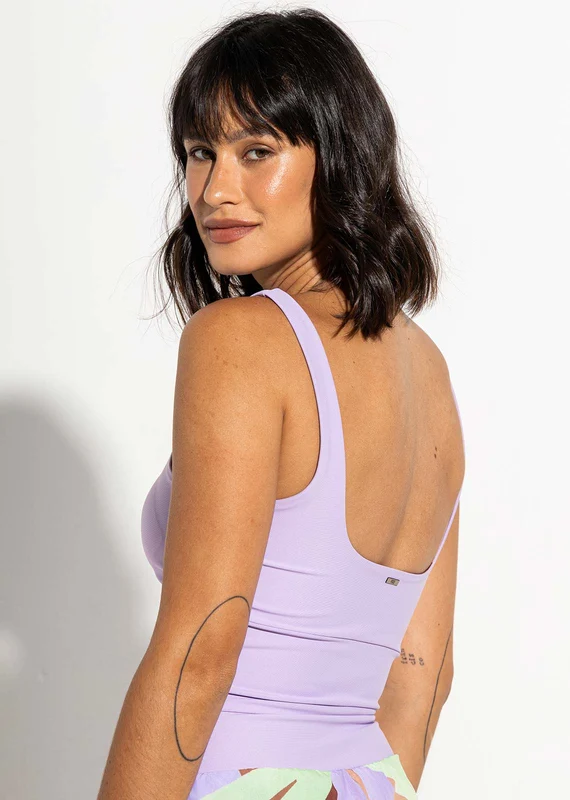 Top longo liso lavanda Aura M