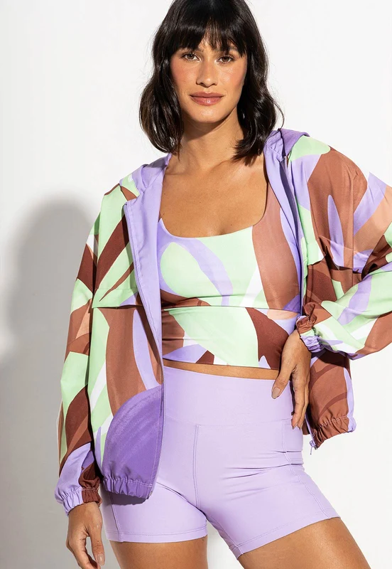 Bermuda lisa lavanda com bolsos Aura G