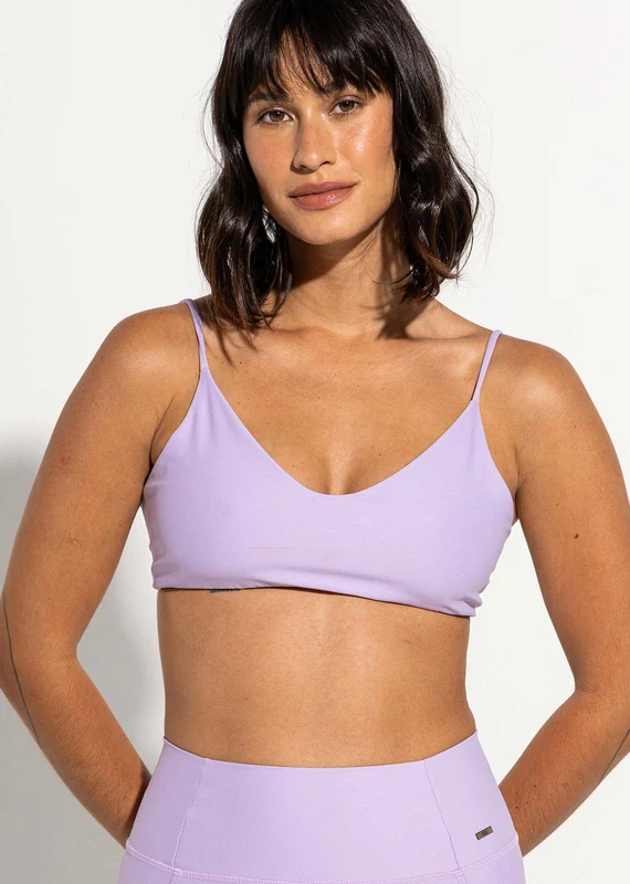 Top alça dupla face liso lavanda Aura P