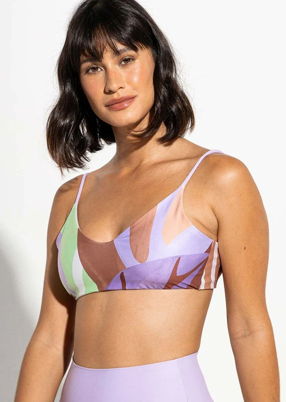 Top alça dupla face liso lavanda Aura M