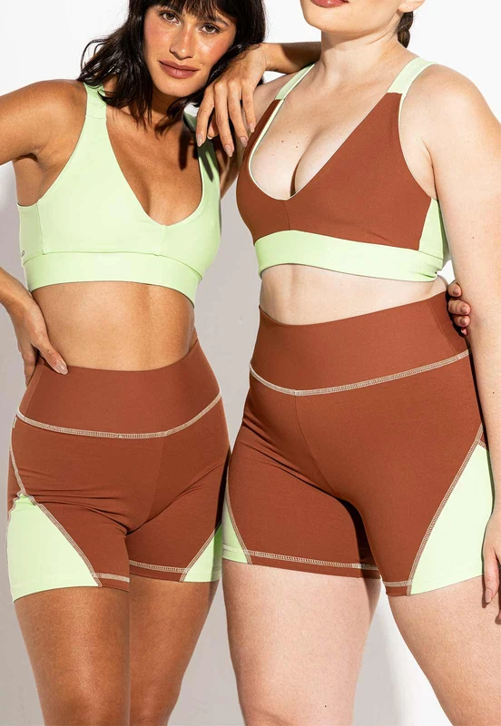 Bermuda bicolor capuccino e verde matcha Aura P