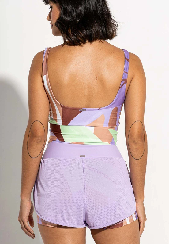 Shorts duplo liso lavanda Aura G