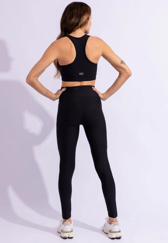 Legging lisa com bolsos preta Action G