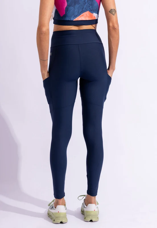 Legging lisa com bolsos azul marinho Acqua G