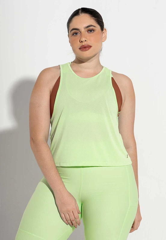 Regata cropped lisa verde matcha Aura G