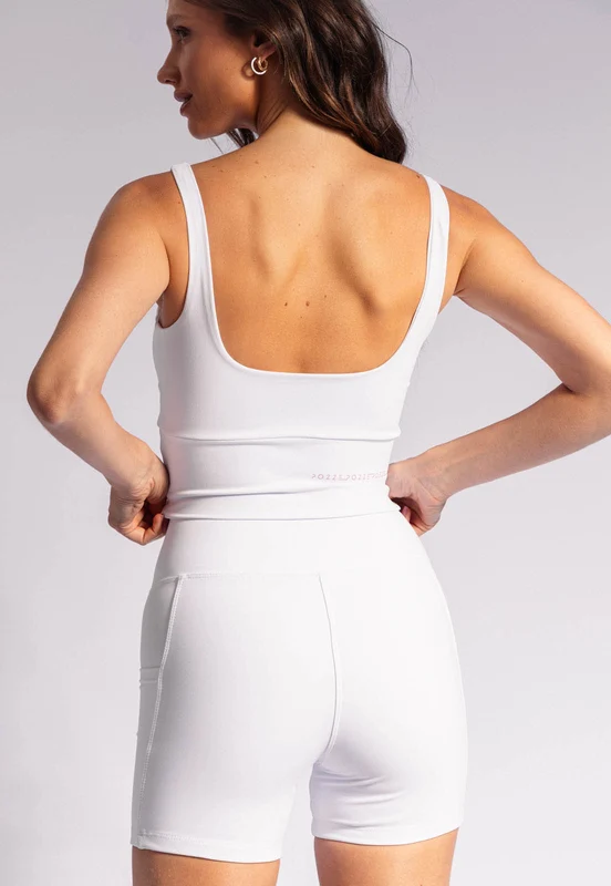 Bermuda branco cristal com bolsos Urbane GG