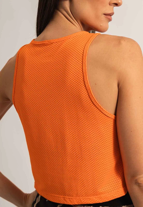 Regata cropped lisa laranja magnético Magnetic GG