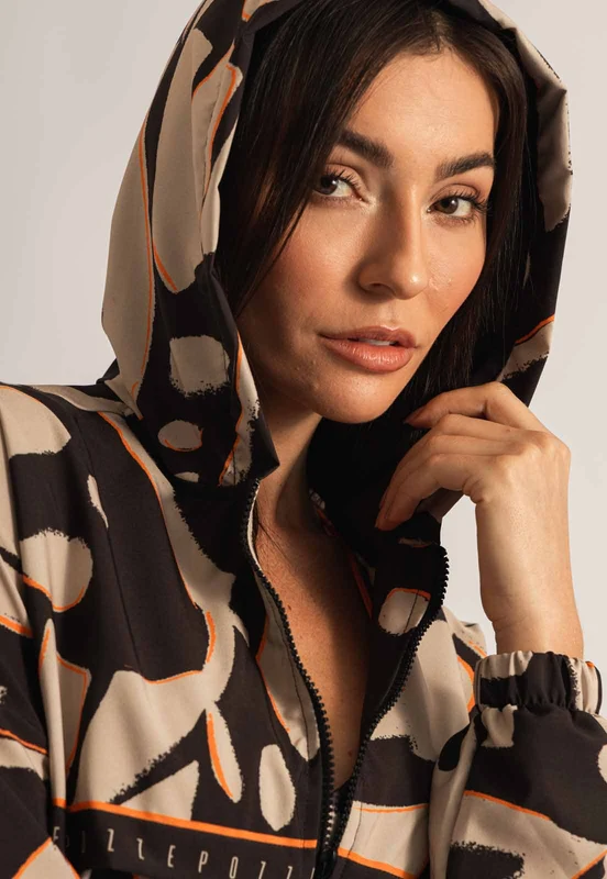 Jaqueta Corta Vento com capuz estampada Magnetic G
