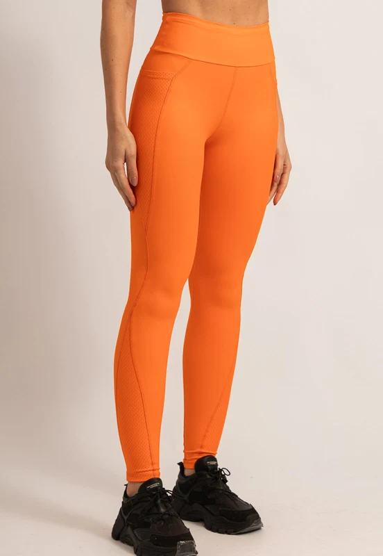 Legging lisa laranja magnético com bolsos Magnetic P