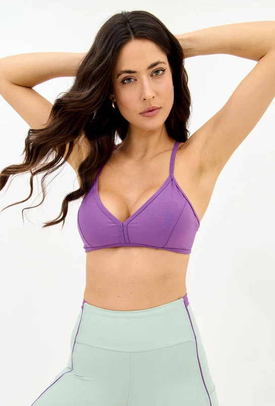 Top curto de alças cruzadas roxo fusão Alquimia G
