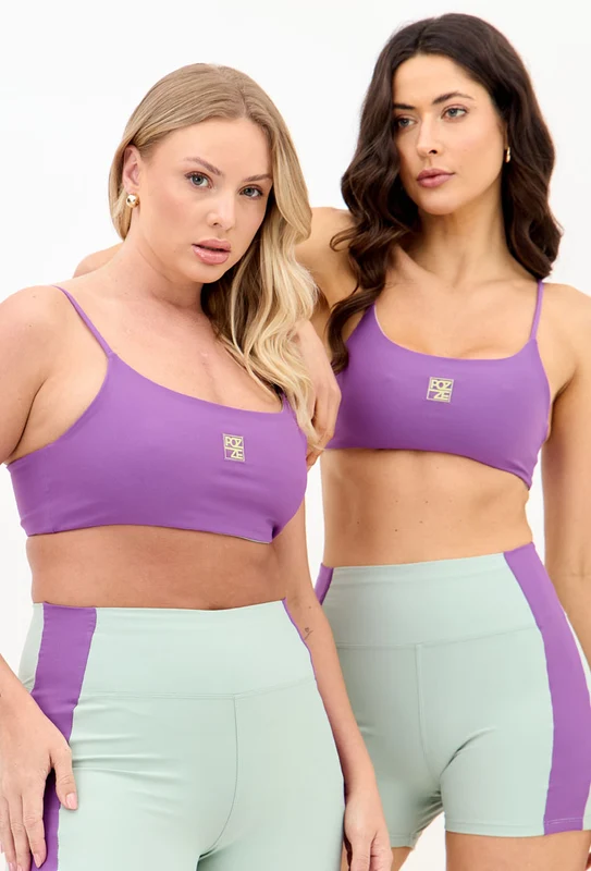 Top faixa dupla face roxo e verde Alquimia P