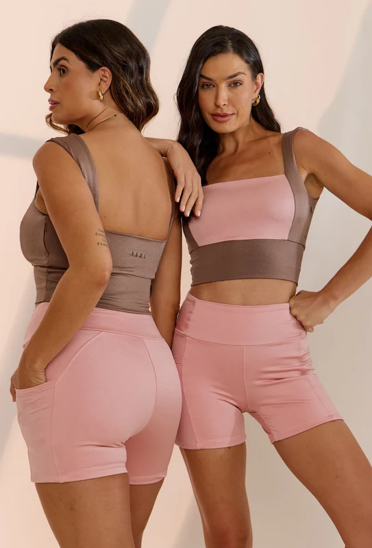 Top longo dupla face com bojo removível Solare GG