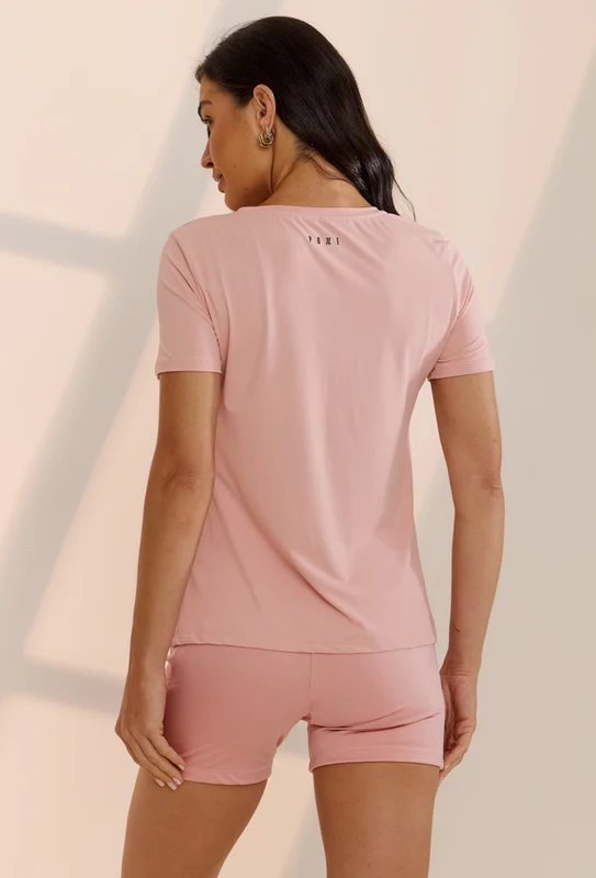 Tshirt alongada nas costas rose shine Solare G