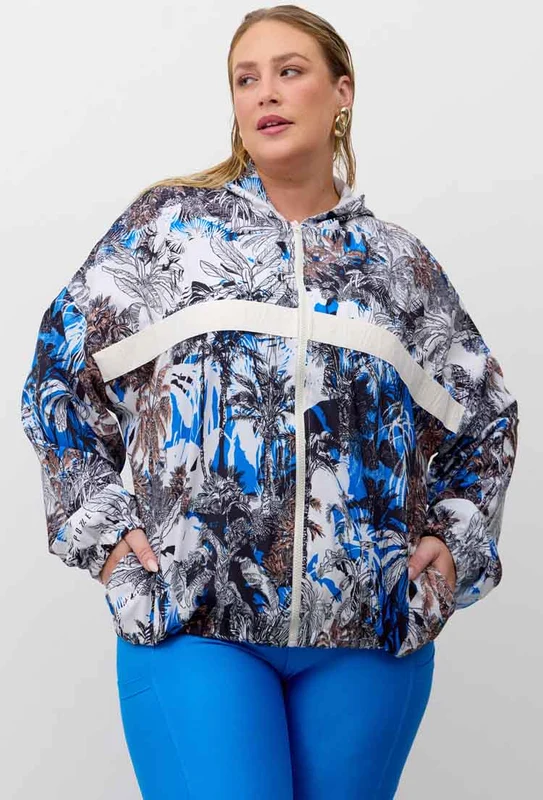 Jaqueta corta vento com capuz estampada Athena GG
