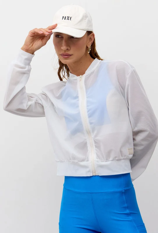 Jaqueta bomber lisa off em tule Athena GG