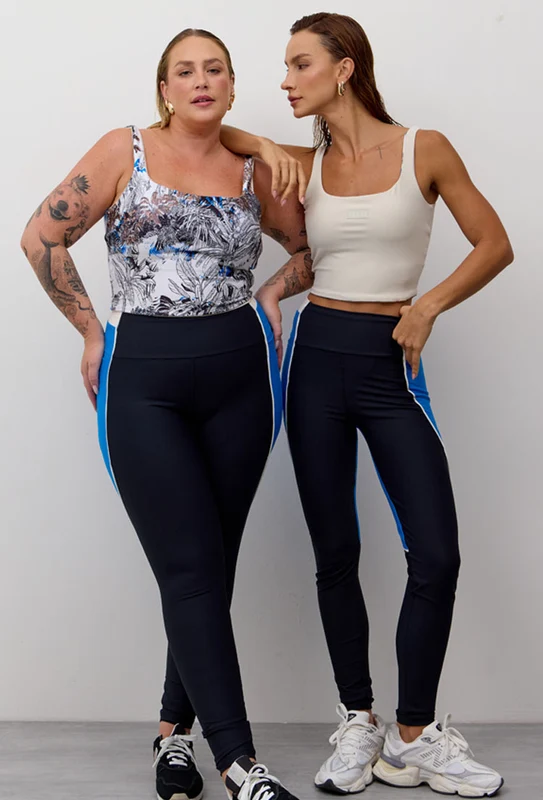 Top longo dupla face off e estampado Athena G