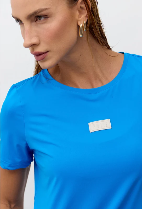 Tshirt alongada nas costas lisa azul santorini Athena M
