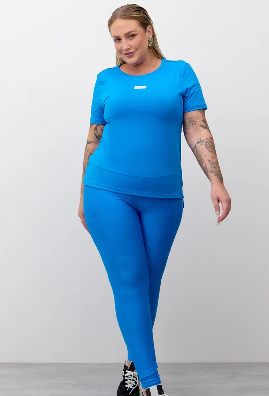 Tshirt alongada nas costas lisa azul santorini Athena GG